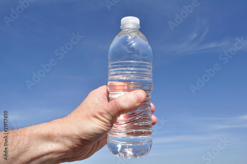 Hand Holding a Bottle of Water