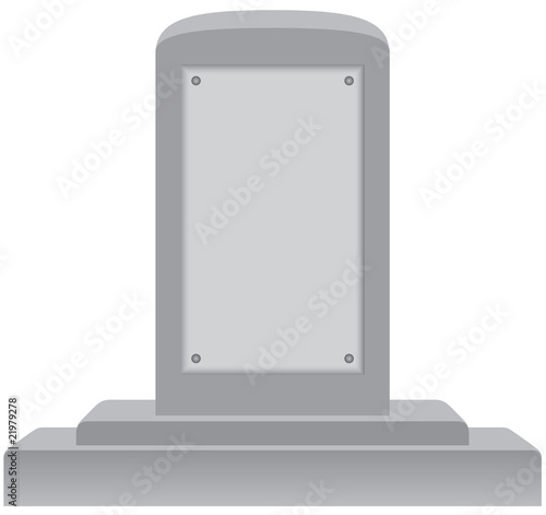 Memorial Gravestone with Blank Plaque