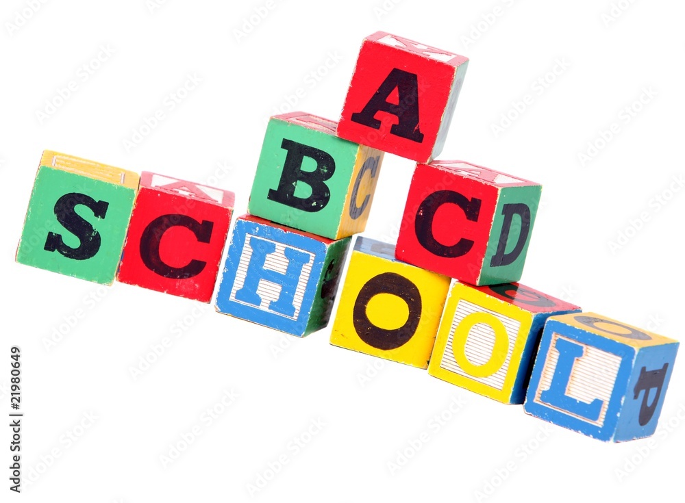 Childrens Building Blocks isolated on White Childrens Building Blocks isolated on White