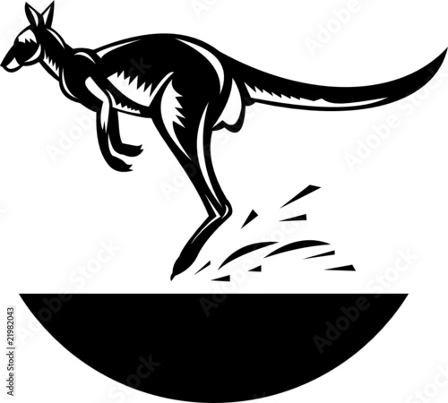 kangaroo jumping side view