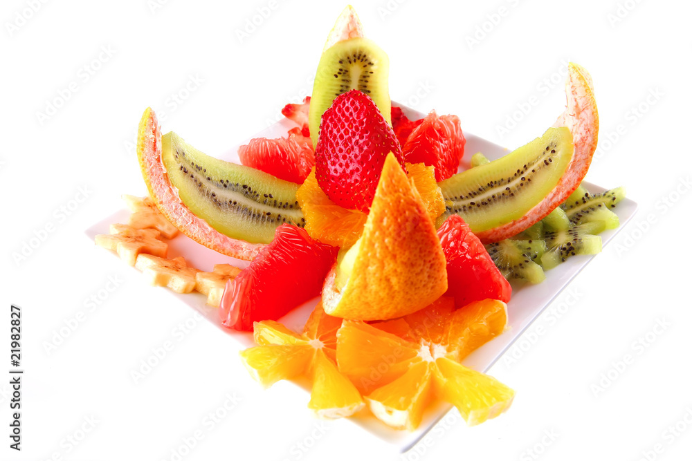 raw fruits on plate