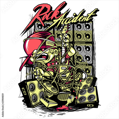 T-Shirt Print Rock Accident