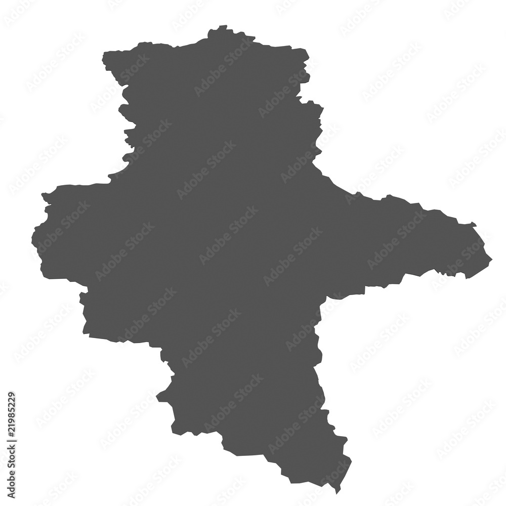 Karte von Sachsen Anhalt - freigestellt