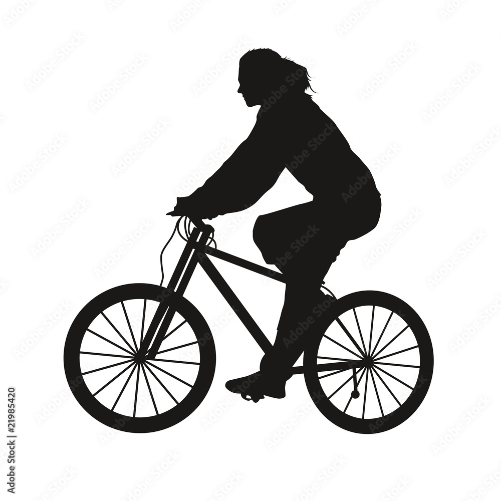 Naklejka premium Silhouette femme velo