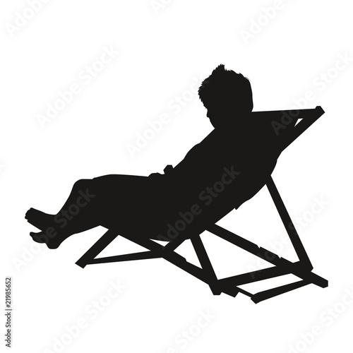 Silhouette homme chaise longue