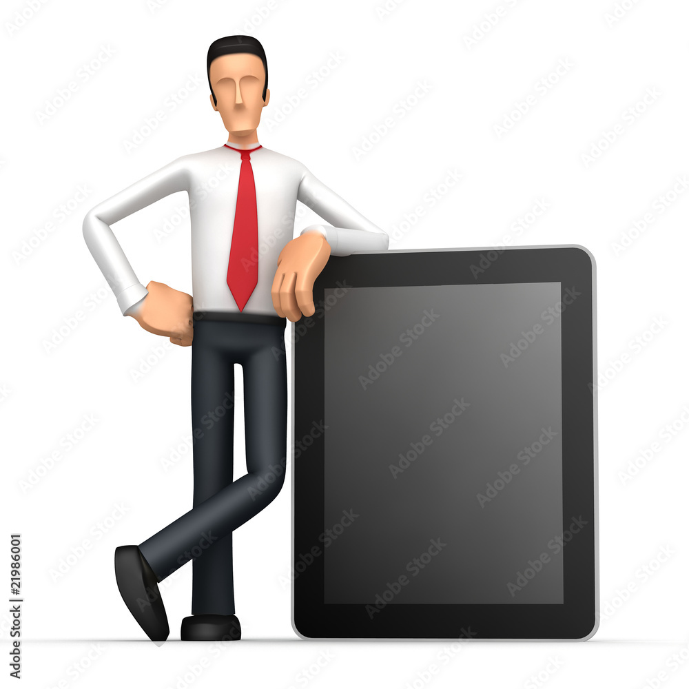Businessman with a computer device Businessman with a computer device