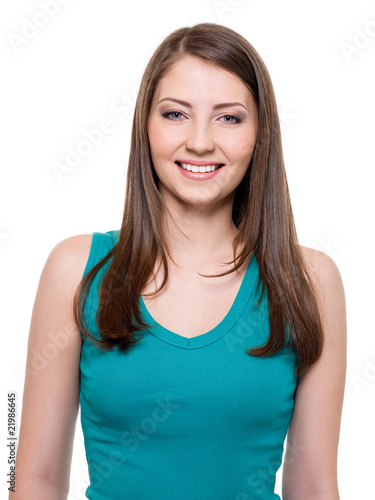Beautiful toothy smiling woman