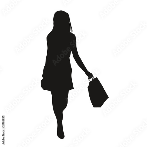 Silhouette femme shopping