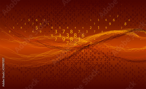 Abstract background with orange waves.