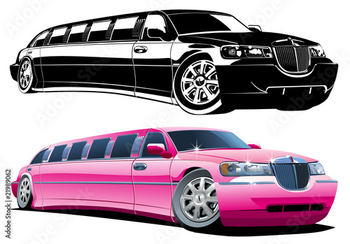 Vector cartoon limousine photo