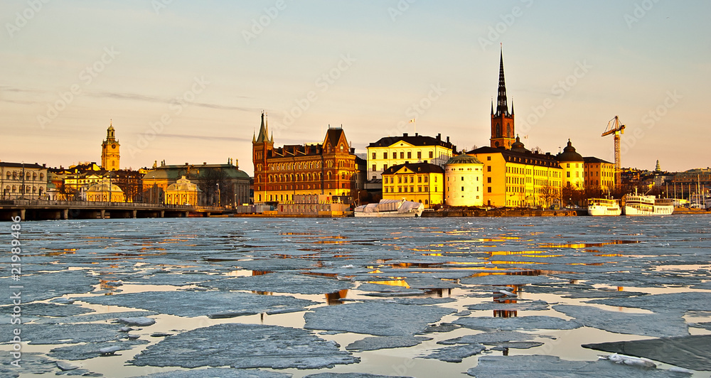 Fototapeta premium Coucher de soleil à Stockholm