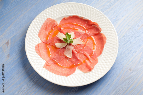 carpaccio with parmesan cheese