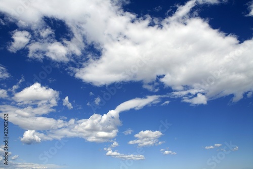 blue perfect summer sky white clouds