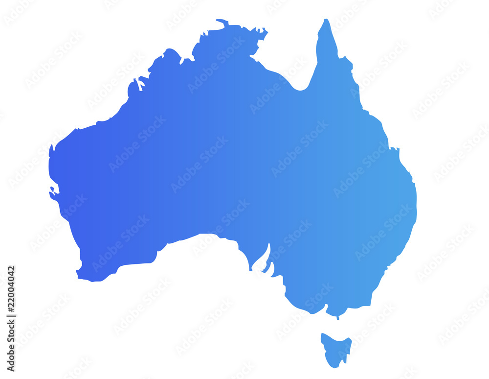 Blue Australia map