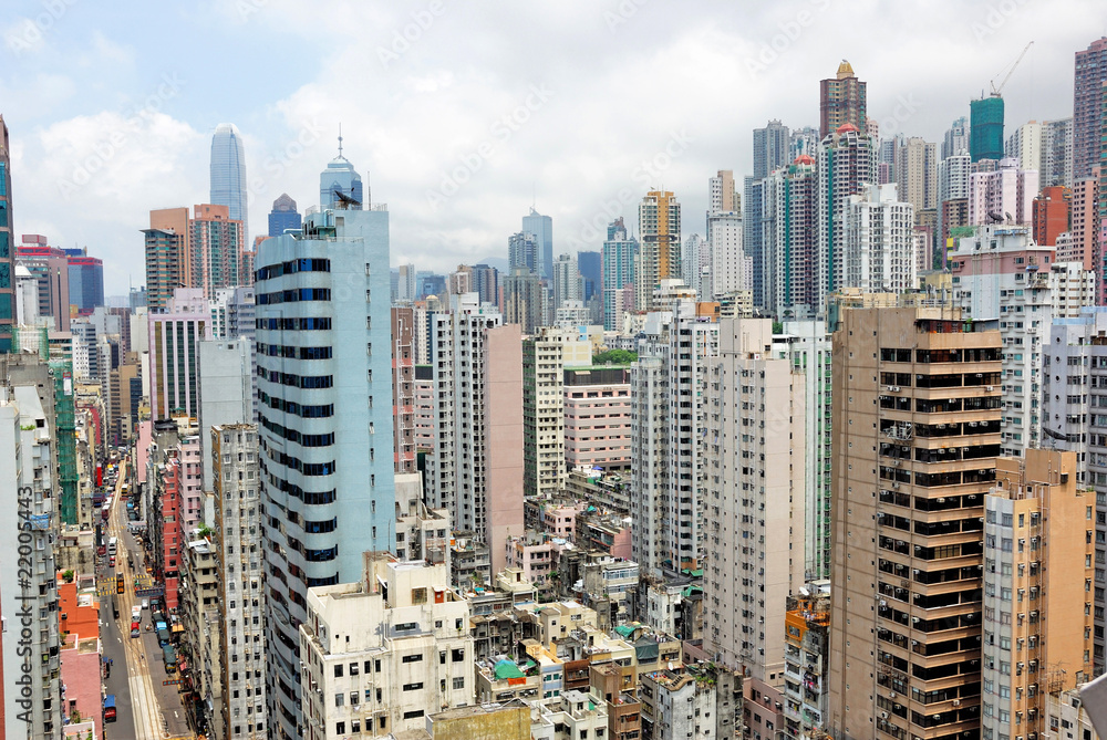 Naklejka premium China, Central Hong Kong skyscrapers