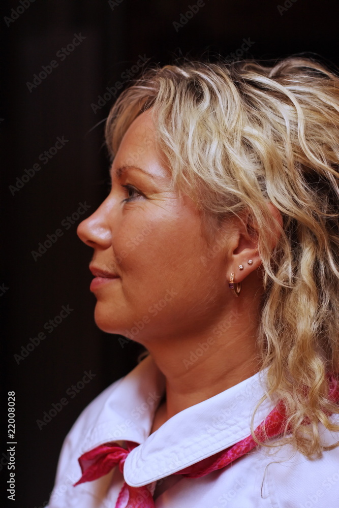 Fototapeta premium beautiful woman on a black background