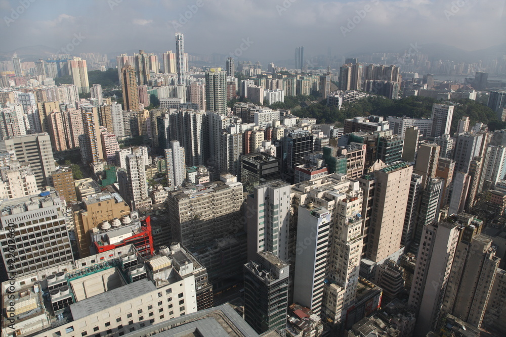 Hong Kong skyline from high above