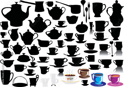 set of different cups