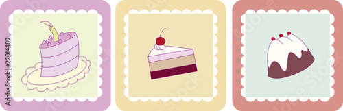Icons mit Torte und Kuchen