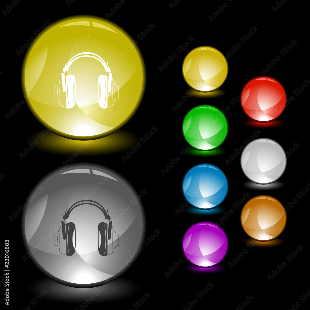 Headphones. Vector interface element. Headphones. Vector interface element.