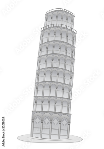 Pisa Leaning tower vector illustration
