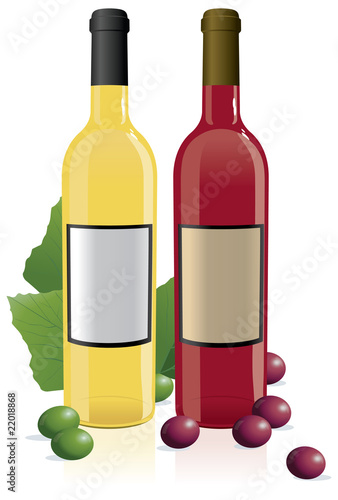 Red & White Wine Bottles