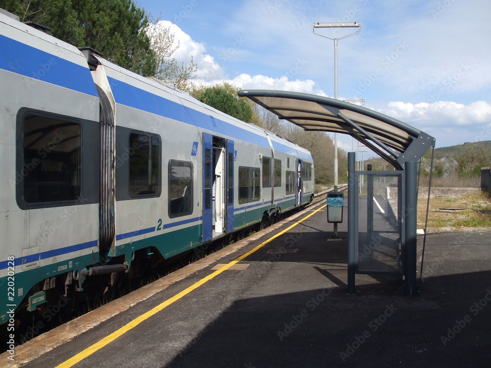 Naklejka premium Fermata del treno