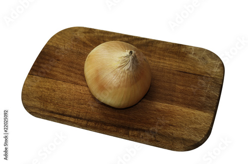 White onion on cutting board