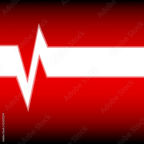 Red background with line in the form of the cardiogram. 2