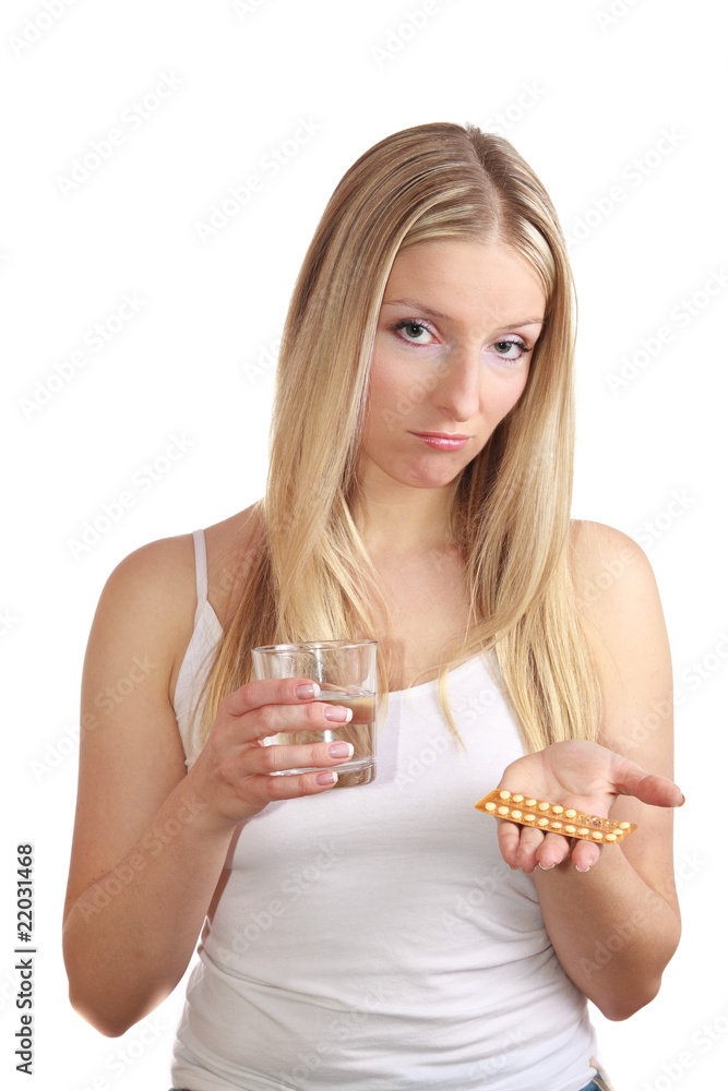 Woman holding contraception pills Woman holding contraception pills