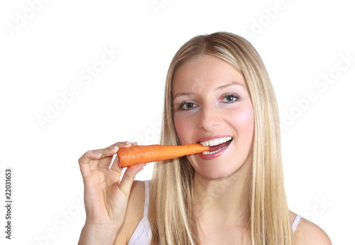 Woman with carrot