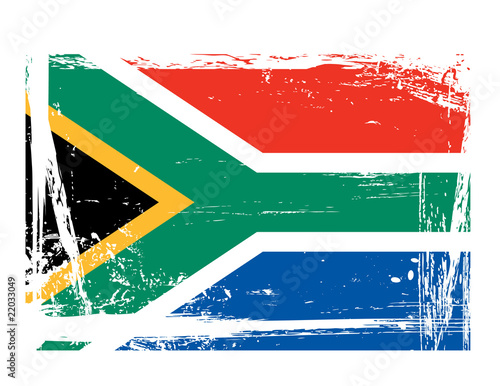 grunge south africa flag vector