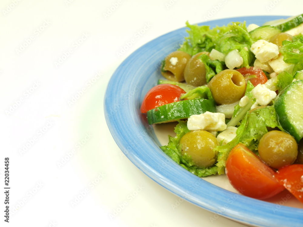 Fresh salad on white background