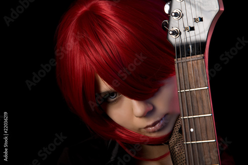 Vampire girl with guitar