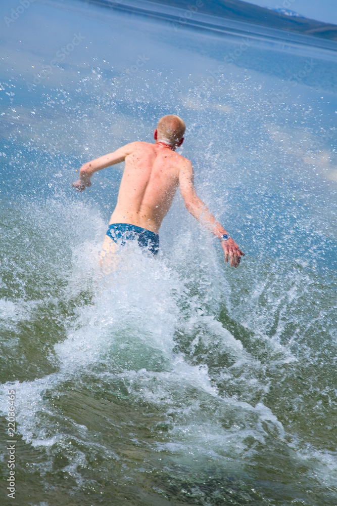 jumping from water