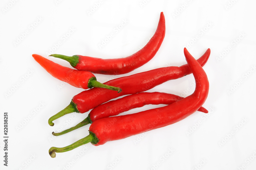 Red Chili On White Background Red Chili On White Background