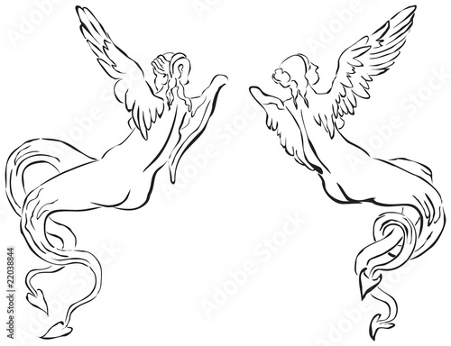 Abstract vector image of myth creatures