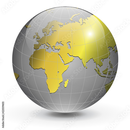 Globe of the world gold