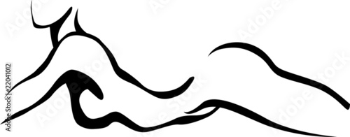 Sketch of lying woman