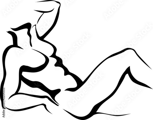 Sketch of lying man