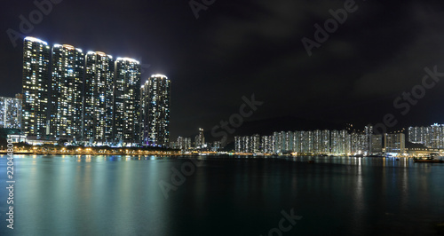 apartment Buildings in Hong Kong at night
