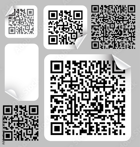 Set of labels with qr codes