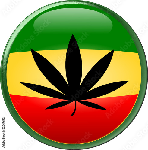 Round Rasta n Cannabis Leaf Button