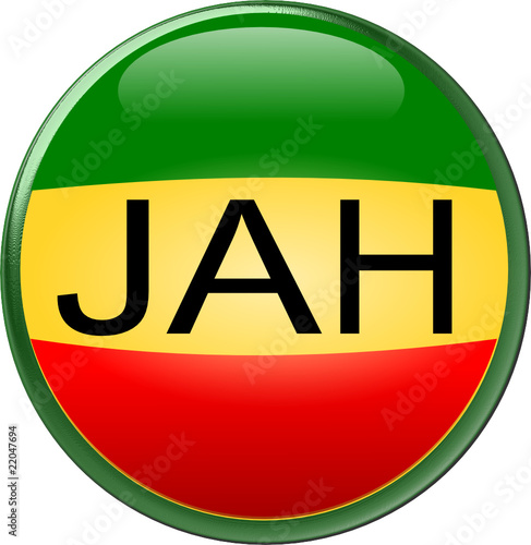 Rasta round Jah Button Icon
