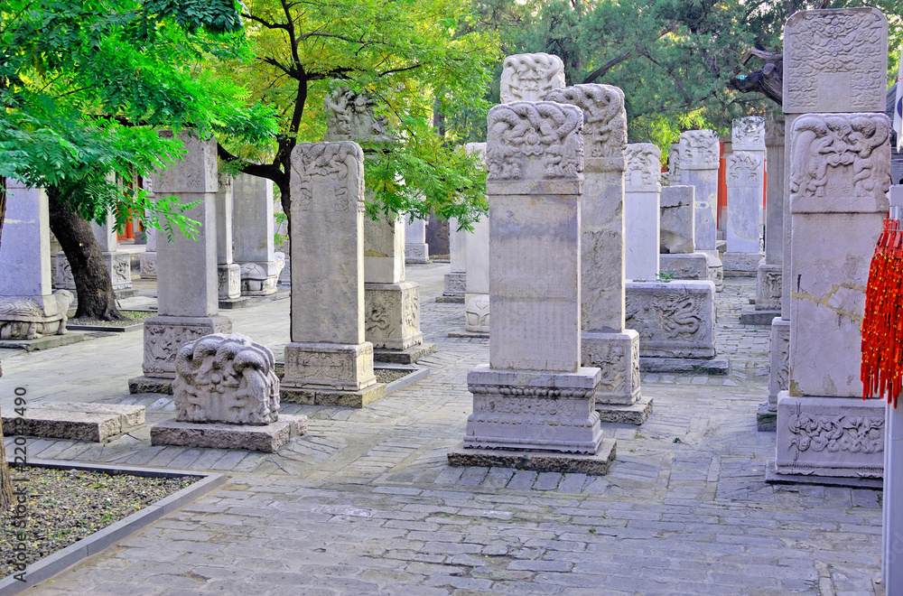 Beijing, Dongyue temple. Ancient stone tablets forest.