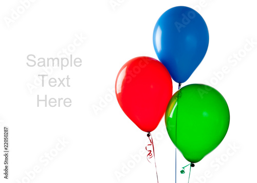 Colored balloons on a white background