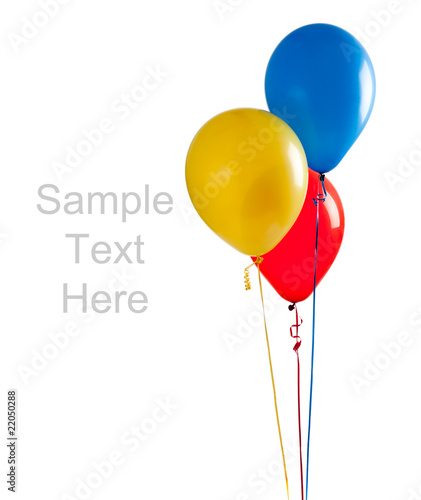Colored balloons on a white background