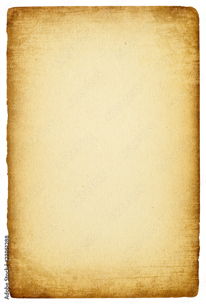 Sheet of paper with an old ragged edges, isolated on white backg Sheet of paper with an old ragged edges, isolated on white backg