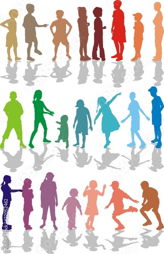 Kids color silhouettes