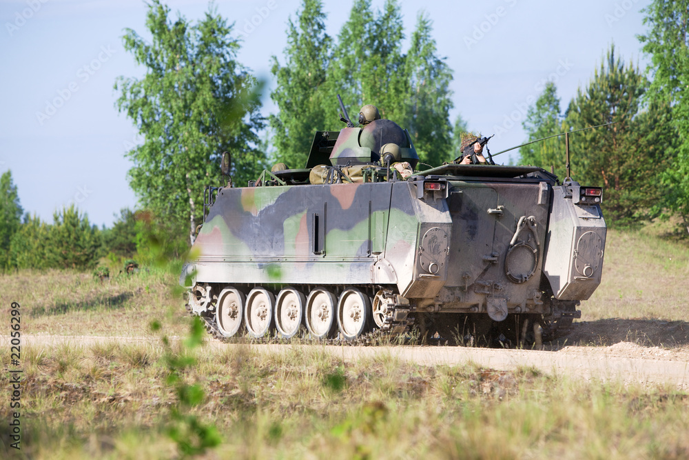 M113 troop-carrier awaiting orders to engage M113 troop-carrier awaiting orders to engage